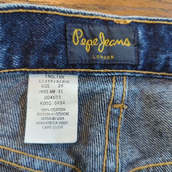 Vintage Pepe Jeans Women’s 28 London Portobello Road USA High Rise Straight Leg - Picture 6 of 12